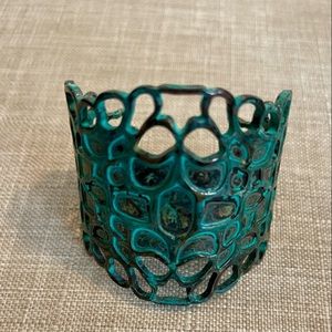 Antique Turquoise Finish Metal Cuff Bracelet